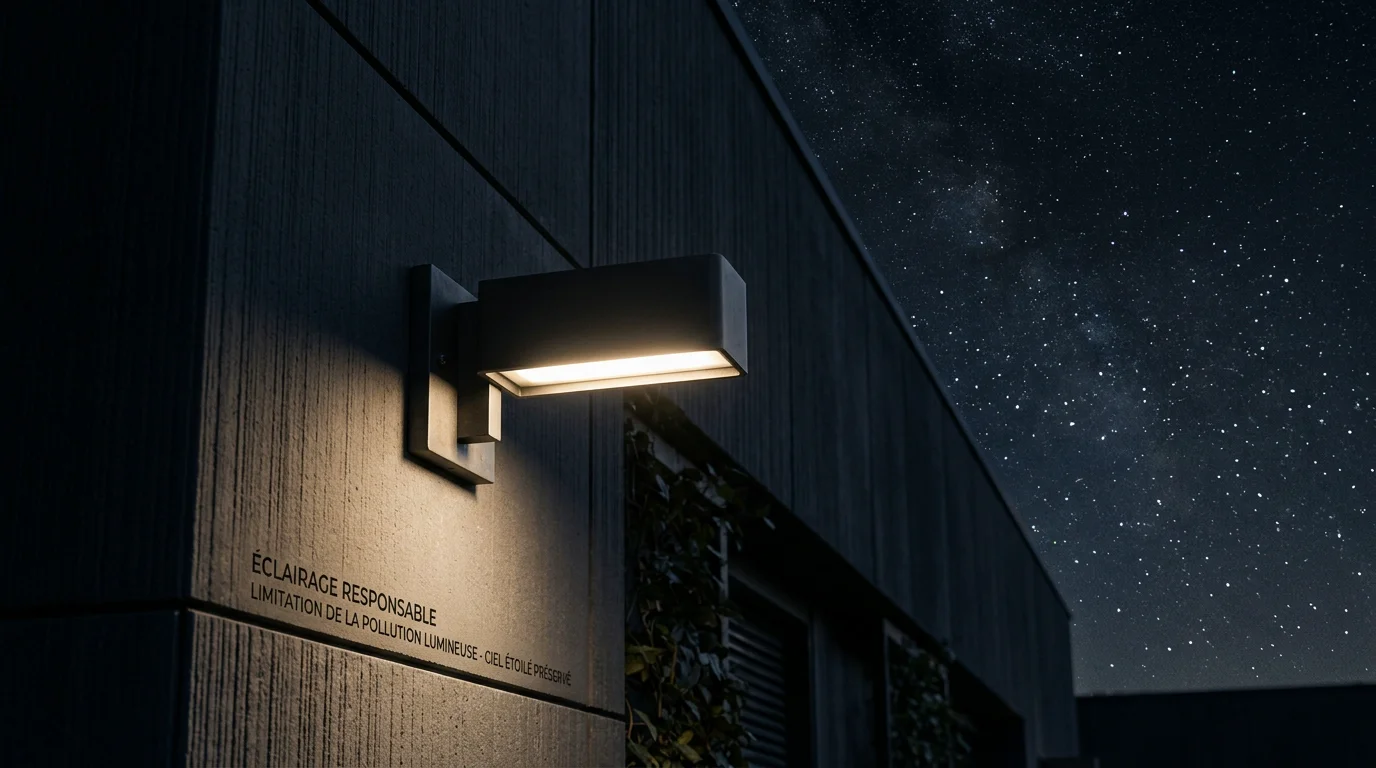 Applique LED design orientée vers le bas pour limiter la pollution lumineuse