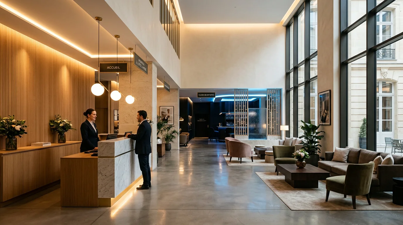 Espace intérieur mis en valeur par une gestion moderne de l'éclairage
