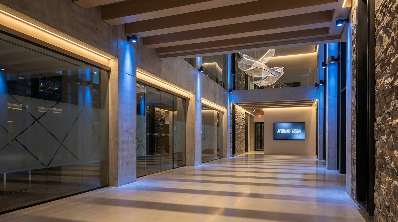 Espace commercial intérieur sublimé par une conception lumière architecturale professionnelle