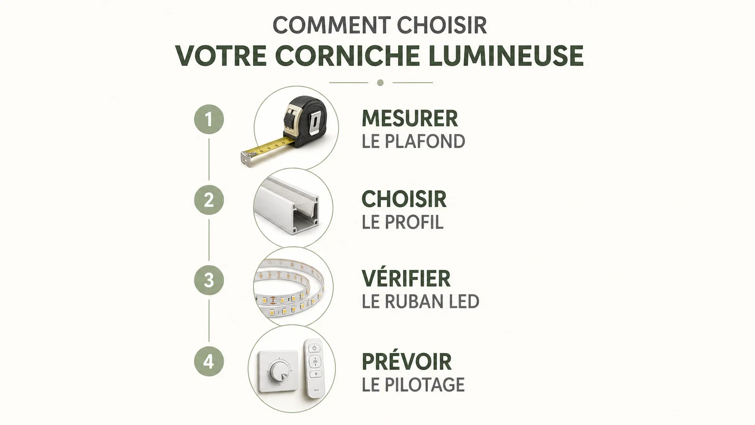Checklist en quatre étapes pour choisir une corniche lumineuse