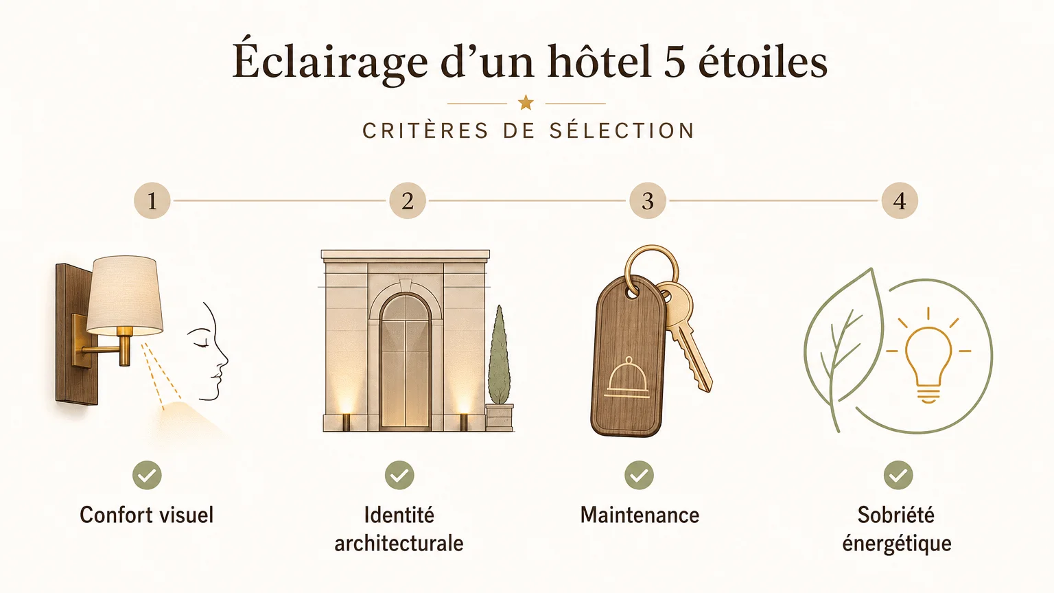 Checklist illustrée pour sélectionner les luminaires d’un hôtel 5 étoiles