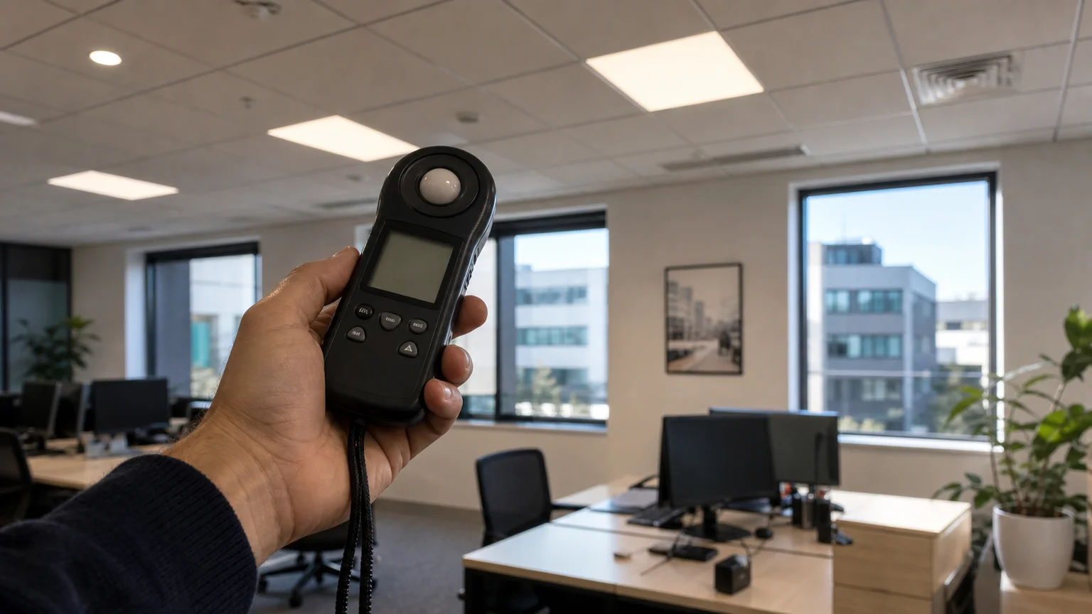 Mesure de l’éclairement dans un espace de bureaux